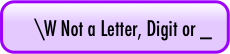 \W Not a Letter, Digit or _